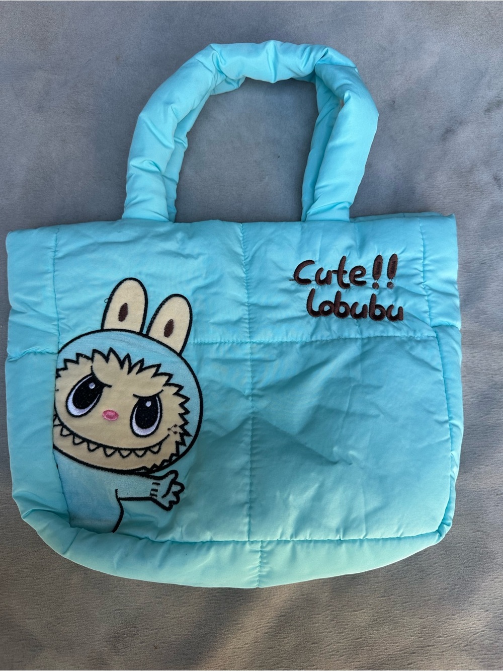 Cute!! Light Blue Quilted Tote Bag